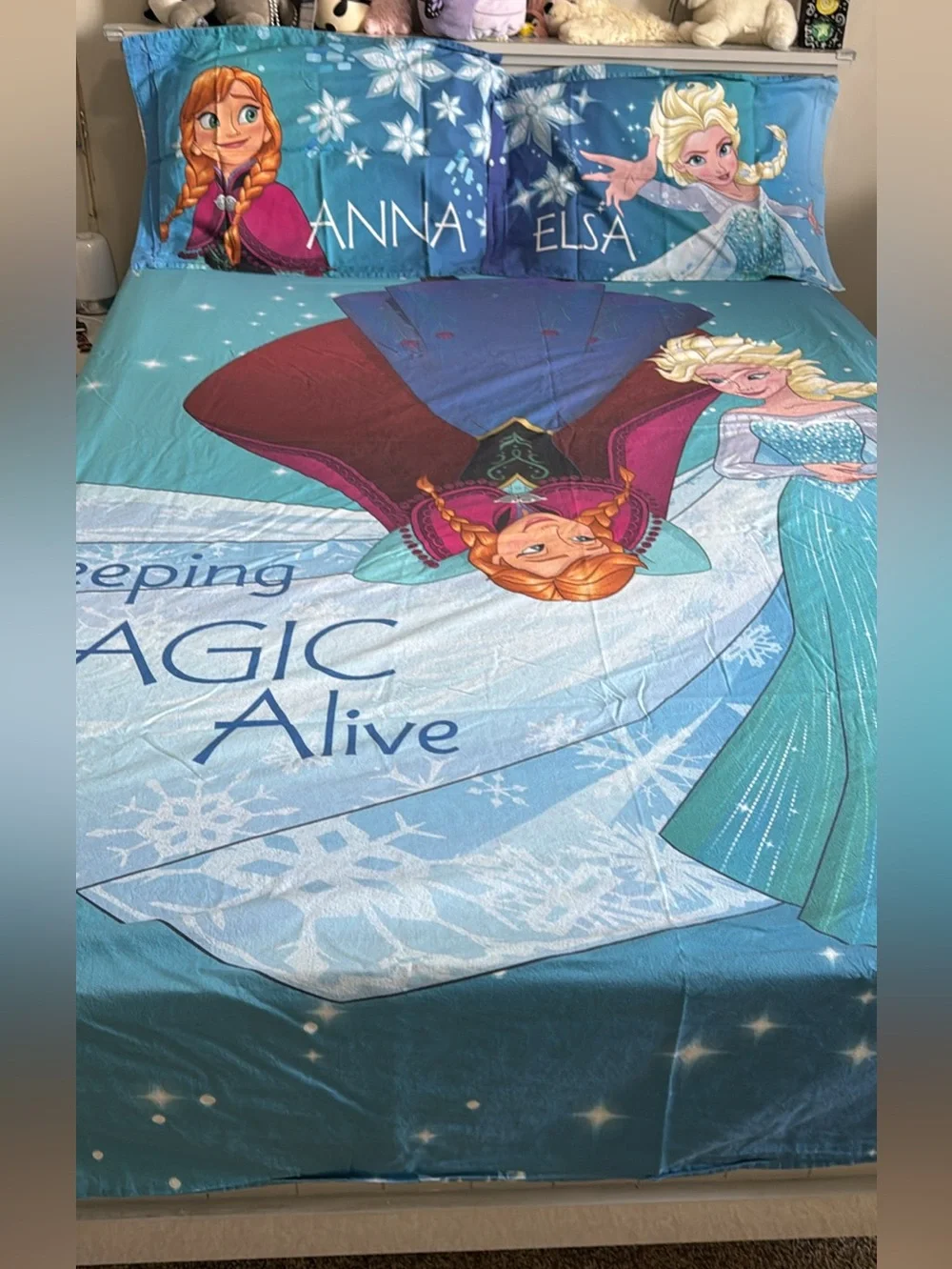 Disney Frozen Anna & Elsa Kids sheet Set 1 sheet and 2 pillow cases